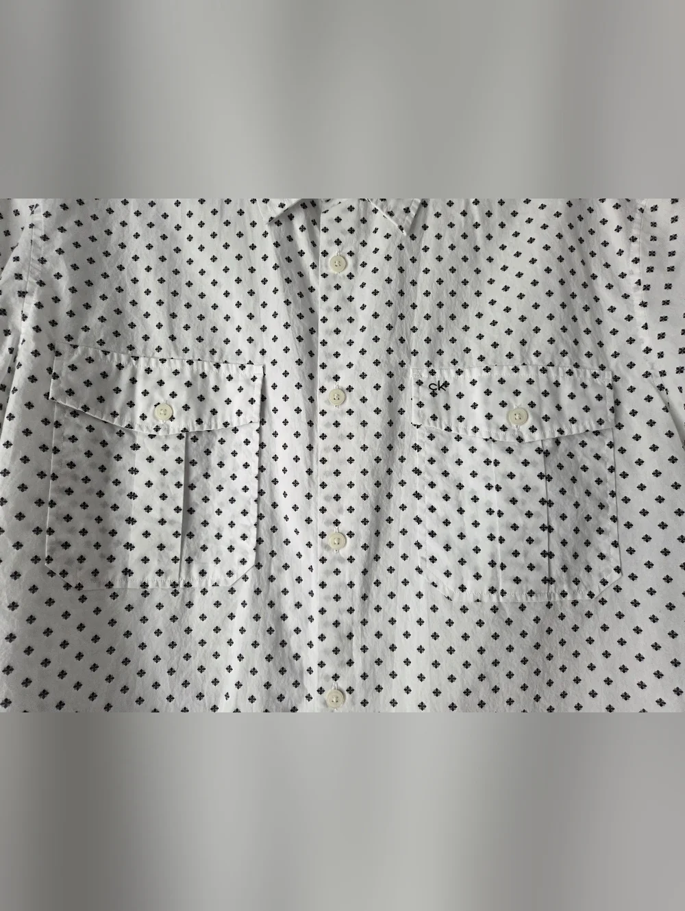 Calvin Klein Men's Short-Sleeve White Dot-Print Button Shirt Size XL - Picture 6 of 14